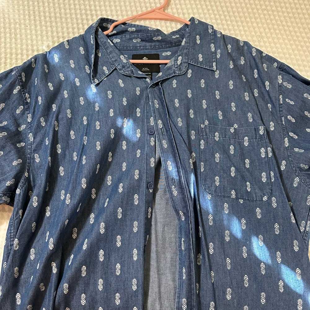 Adidas Blue Patterned Men's Shirt